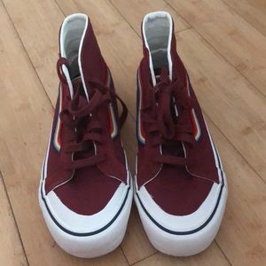 Vans rainbow red unisex shoes